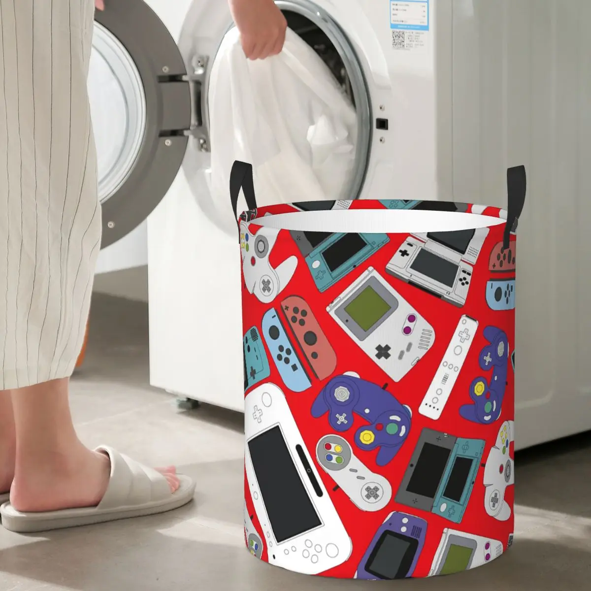 Game Controllers Nintendo Foldable Laundry Baskets Dirty Clothes Toys Storage Basket Large Waterproof Hamper