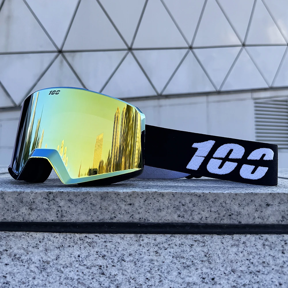 

Магнитные лыжные очки с двухслойными HD-линзами для катания на лыжах, противотуманные UV400, очки для сноуборда, мужские и женские лыжные очки, очки