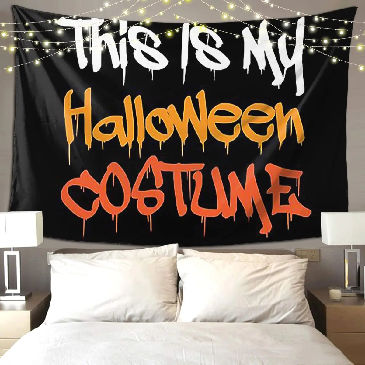 This Is My Halloween Costume Tapestry Art Wall Hanging Aesthetic Home Decoration Tapestries for Living Room Bedroom Dorm Room