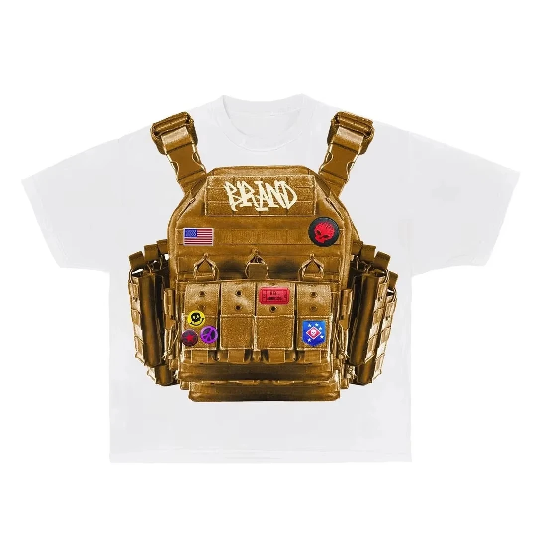 

Мужская модная футболка большого размера, 200 г, мужская новая хлопковая футболка с короткими рукавами и отпускным узором, с короткими рукавами и круглым вырезом, уличный стиль для пар