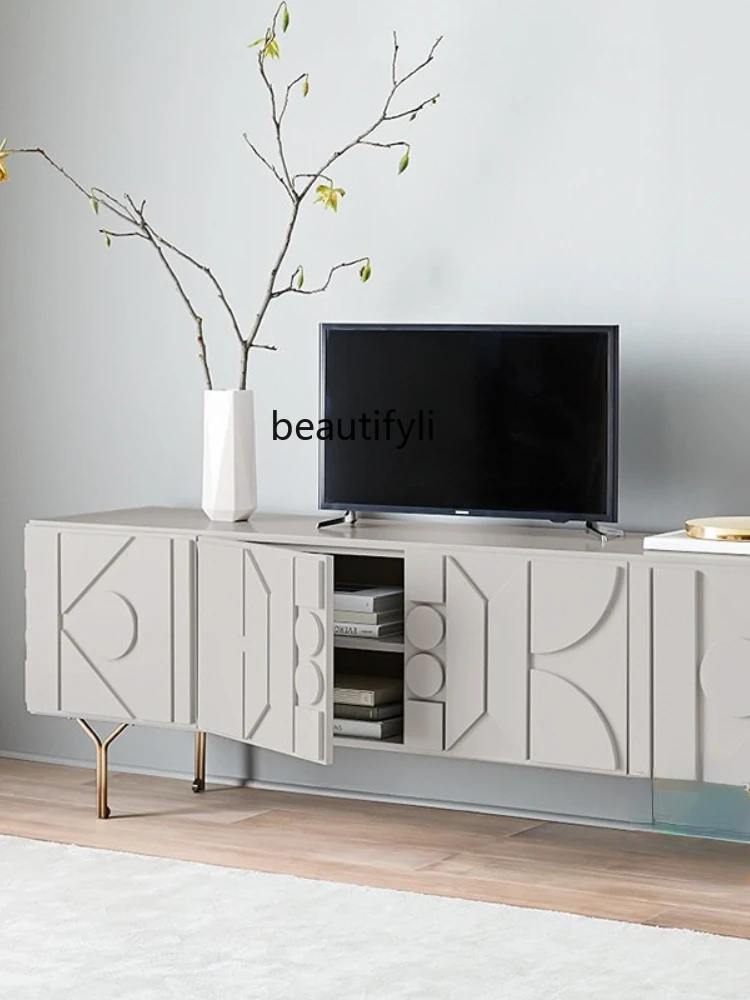 yj Creative TV Cabinet Geometric Post-Modern Light Luxury TV Cabinet Modern Minimalist Nordic