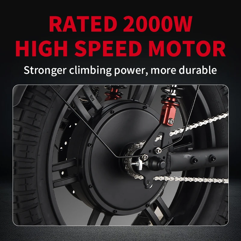 HAHOO H20 20 بوصة الكبار دراجة جبلية كهربائية 2000 واط محرك بدون فرشاة 48 فولت 60 أمبير ebike المزدوج تعليق على الطرق الوعرة الإطارات دراجة #4