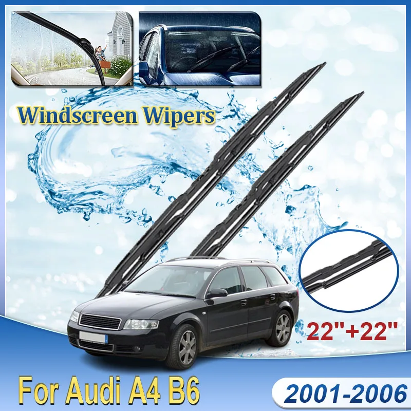 

Car Wiper Blades For Audi A4 Car Accessories B6 8E 2001-2006 2002 2003 2004 2005 Car Wiper Blade Windscreen Natural Rubber Parts