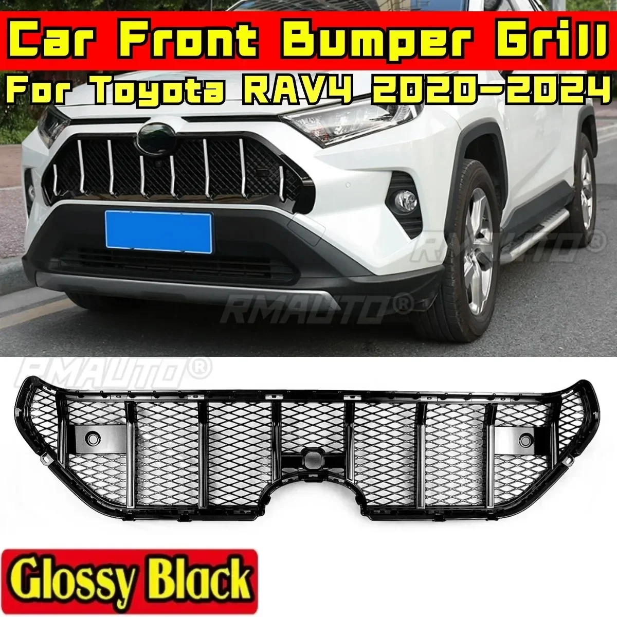 

For Toyota RAV4 2020-2024 Body Kit Front Bumper Grill Racing Grills Car Grill Front Grill Bumper Grills Car Accessories