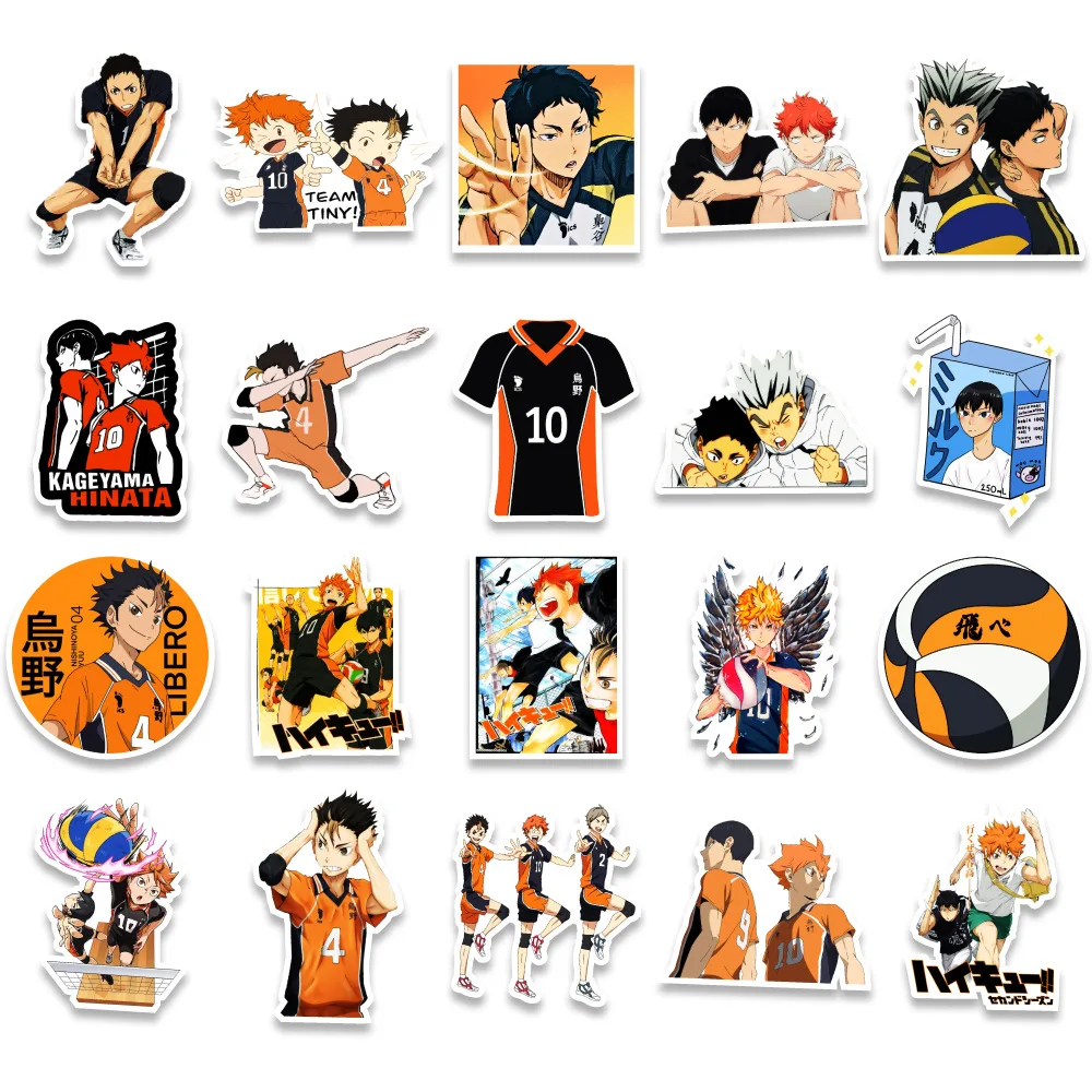 10/30/50pcs Haikyuu!! Cartoon Stickers Decals Graffiti Phone Case Luggage Laptop Waterproof Cute Kids Anime DIY Sticker Toy Gift