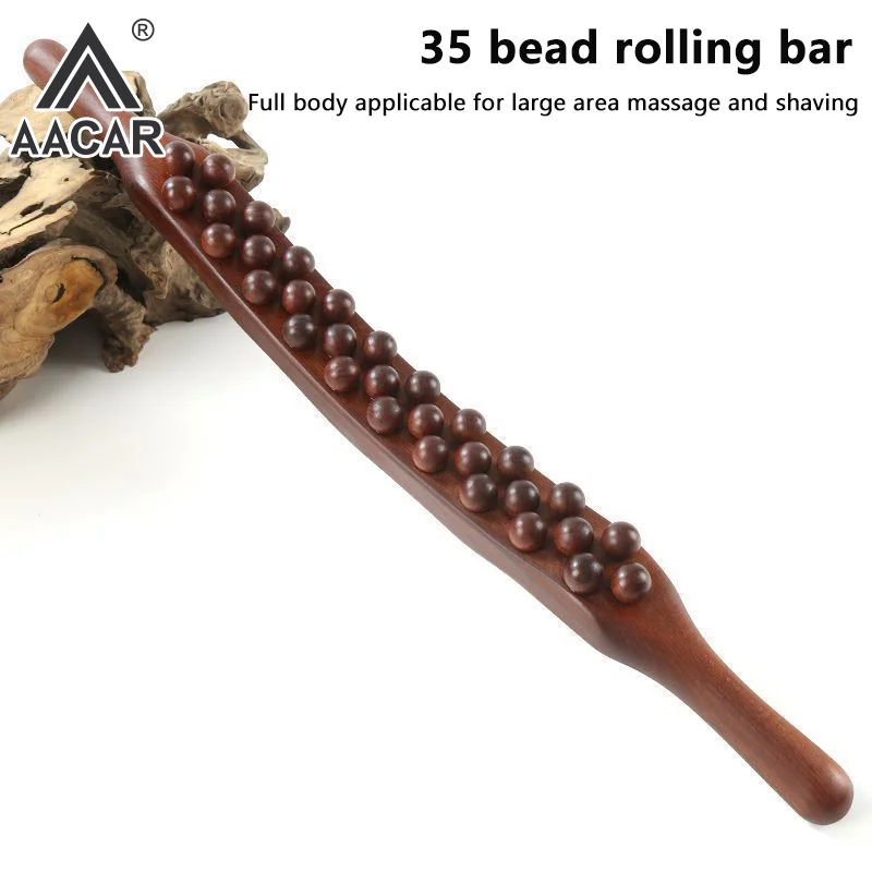 

Универсальный массаж спины, сухожилия, бук, 35 бусин, скребок по дереву, точечное лечение Гуаша, инструмент для расслабляющей терапии, массажер для брюшного пресса