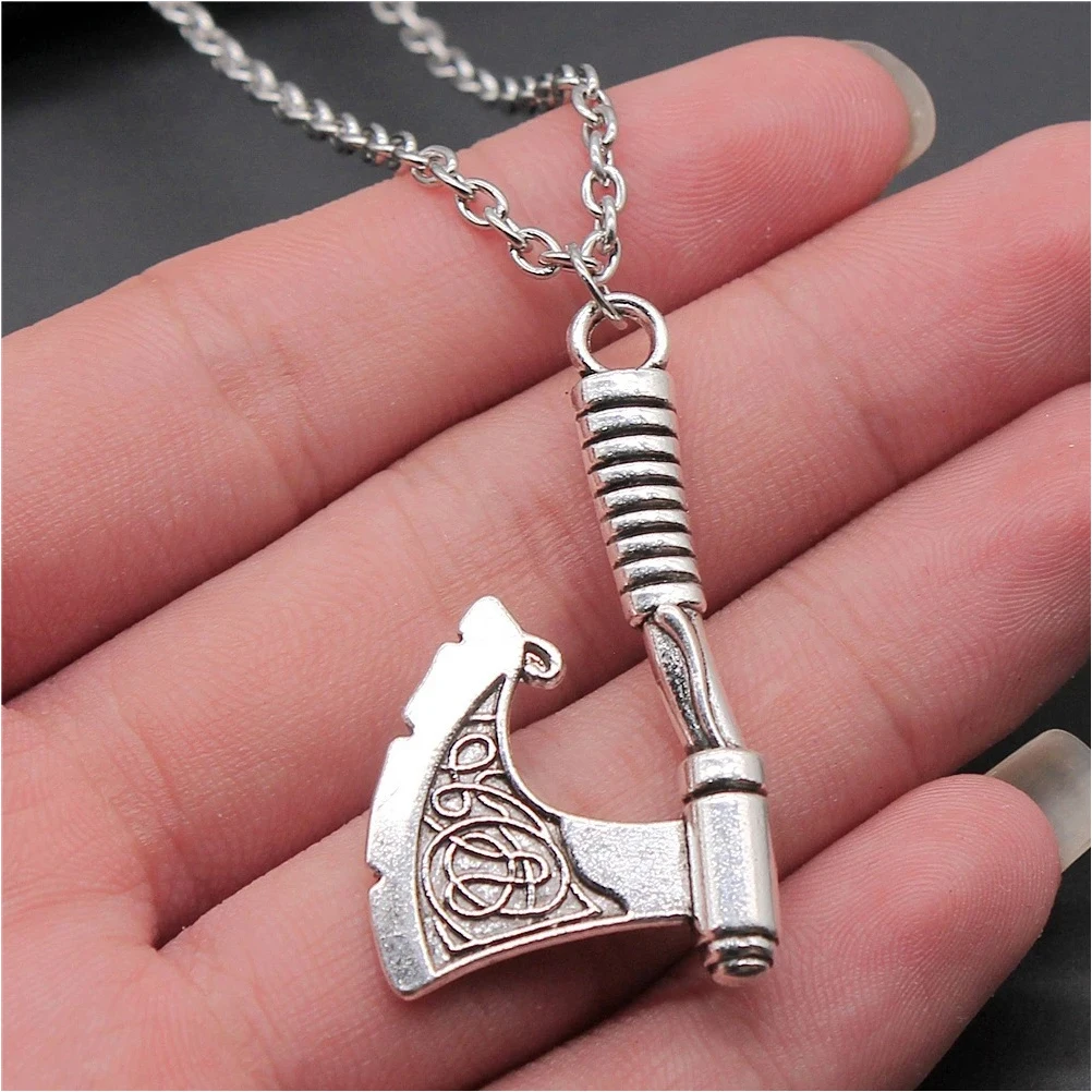 

Axe Necklace Choker Necklaces for Women Viking Jewelry Gothic Silver Pendant Man