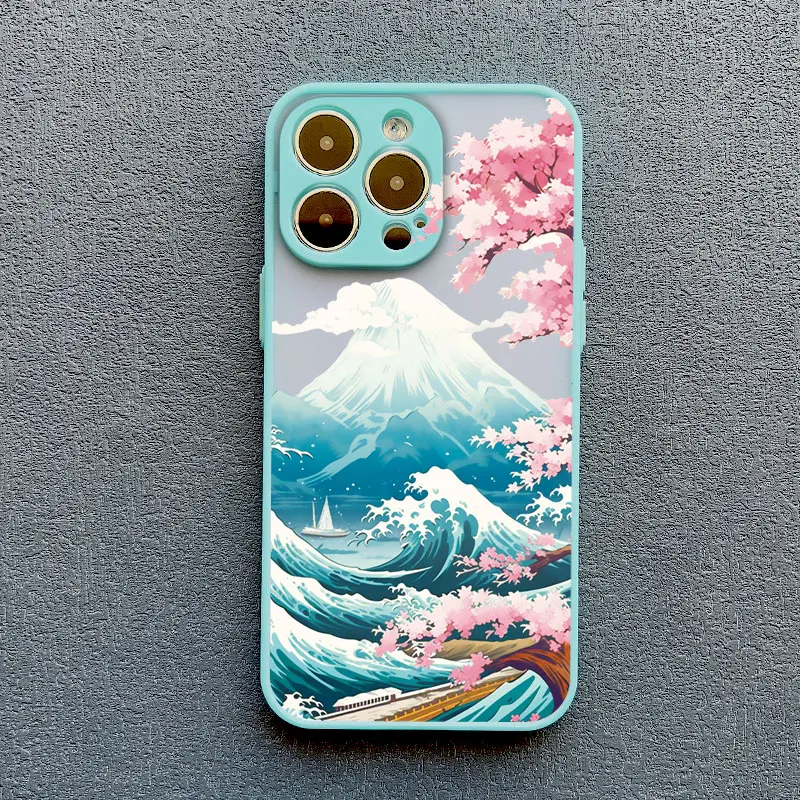 Japanische Mount Fuji Landschafts-Wellen-Handyhülle für iPhone 17 16 14 13 12 11 15 Pro Max Mini XR XS X 16 15 14 Plus Rückseite – Detail 4