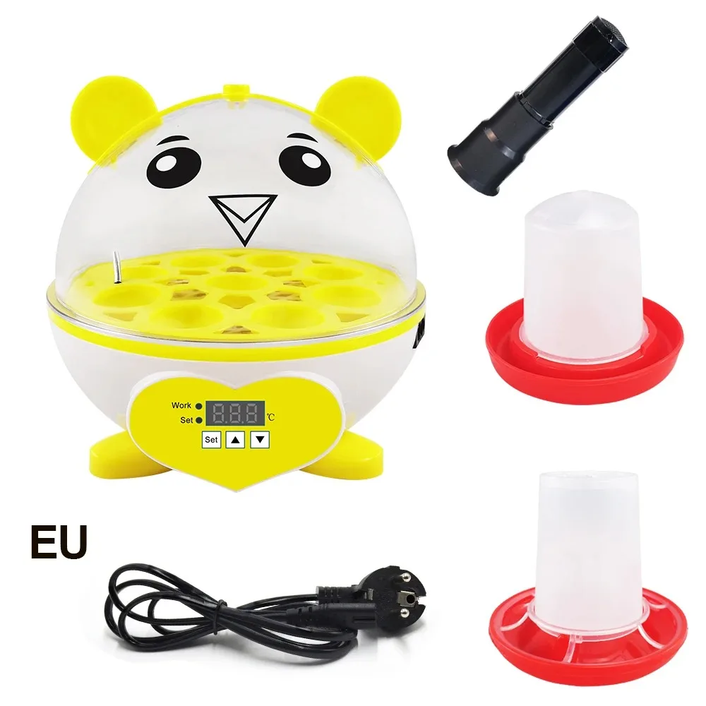 Small Incubator 9PCS Semi-automatic Incubator Egg Incubator Chicken Duck Quail Bird Eggs Home Mini Egg Incubator