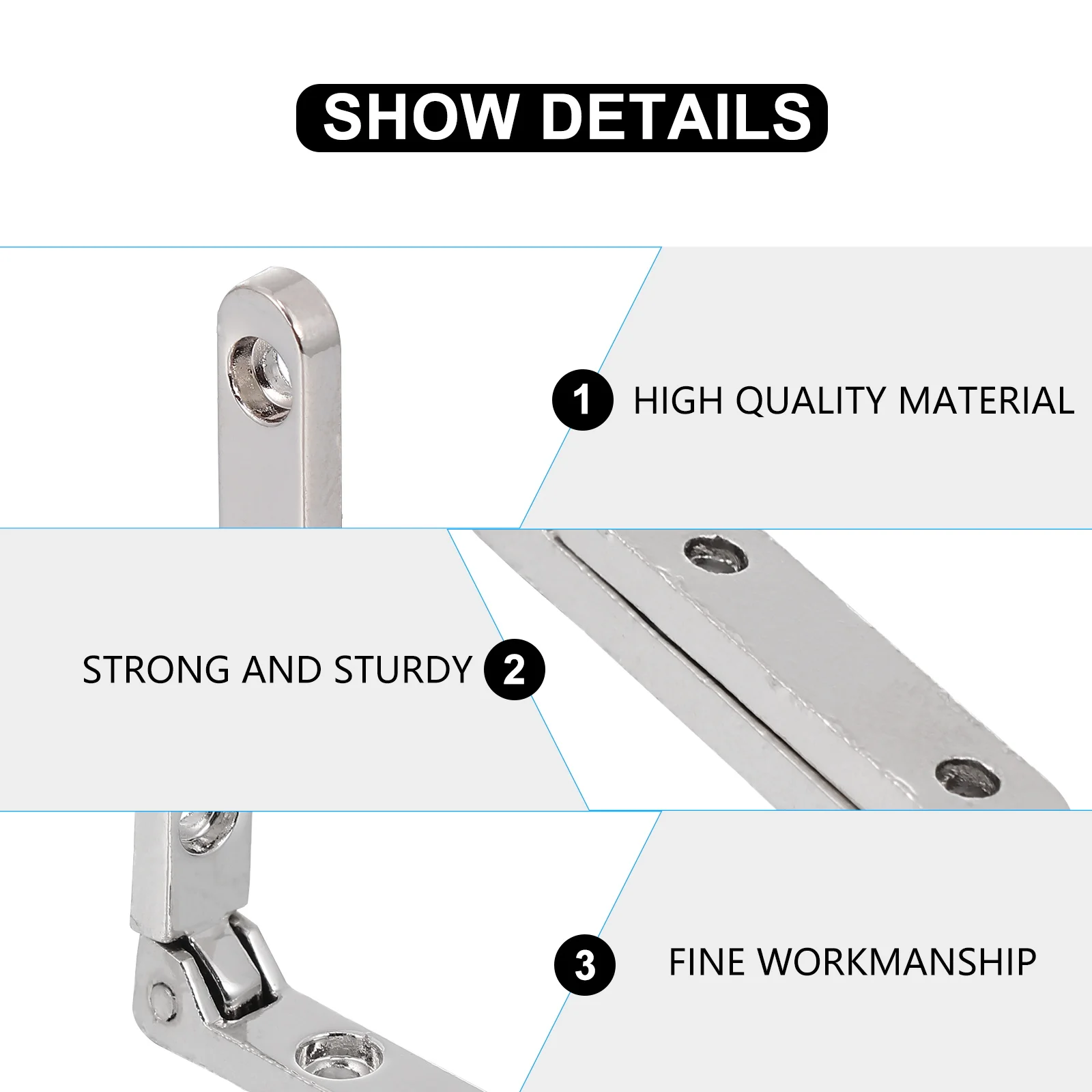 

10pcs Zinc Alloy 90 Degree Decorative Chest Case Hinge For Jewelry Box Wine Gift Wooden Box Accessories Durable Anti-Corrosion