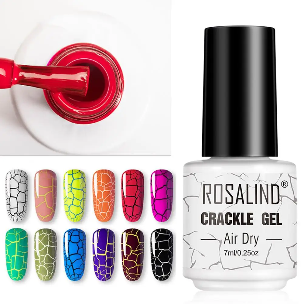 Esmalte de Gel craquelado semipermanente, laca de secado al aire para uñas artísticas, capa Base superior