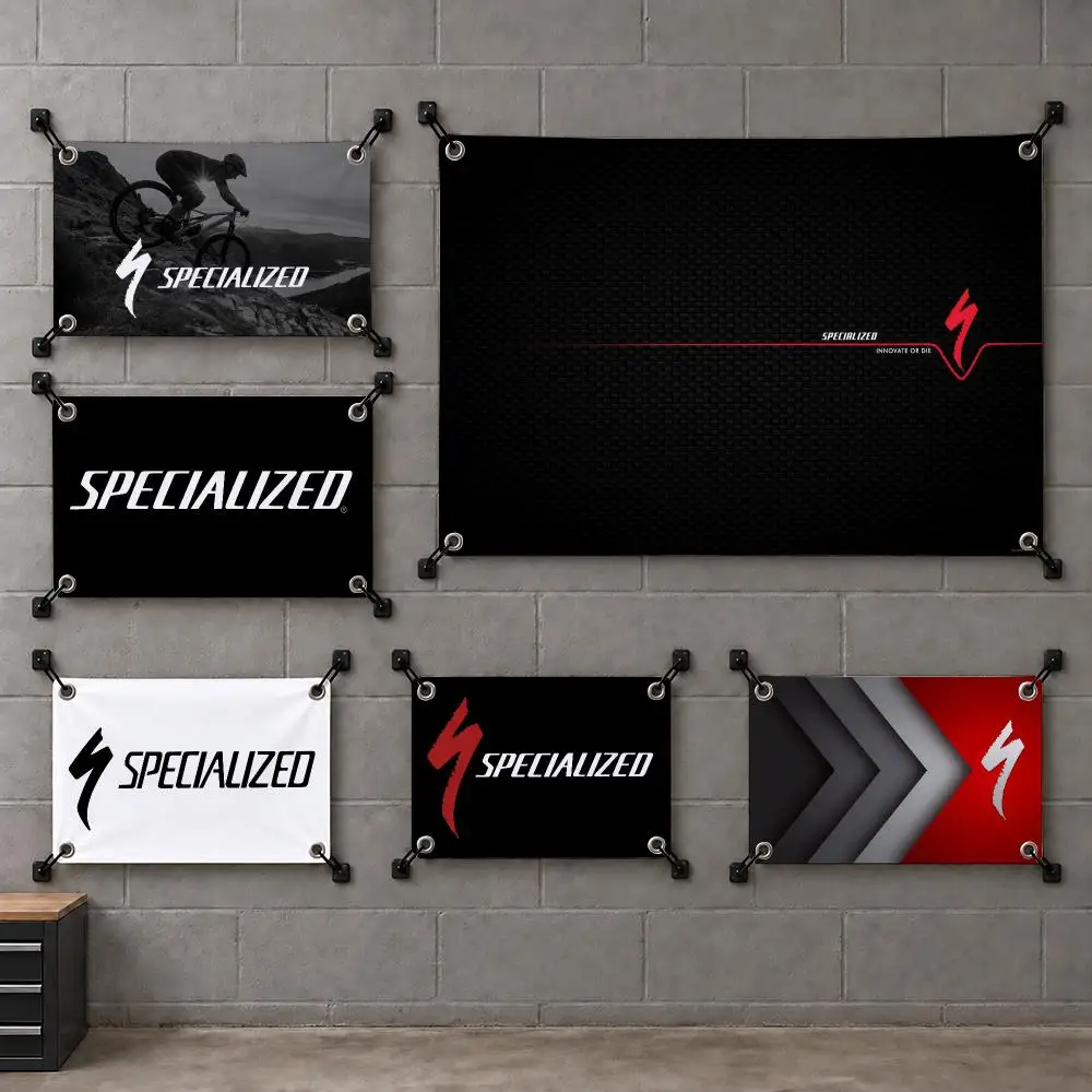 Specialized Logo Flags Custom Wall Hanging Background Art Banner For Bedroom Home Living Room Outdoor Decor