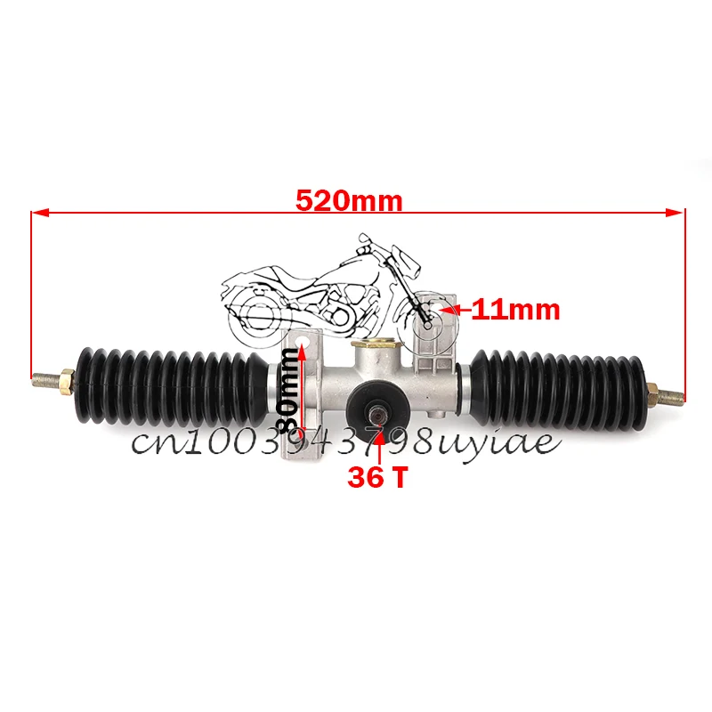 520mm 36T Power Steering Gear Rack Pinion Assy Fit For DIY China Go Kart Buggy Karting ATV UTV Bike Parts