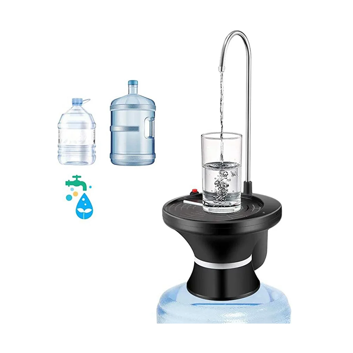 Bomba dispensadora de agua potable, dispensador eléctrico automático de agua potable, recargable por USB con 2 interruptores de Control