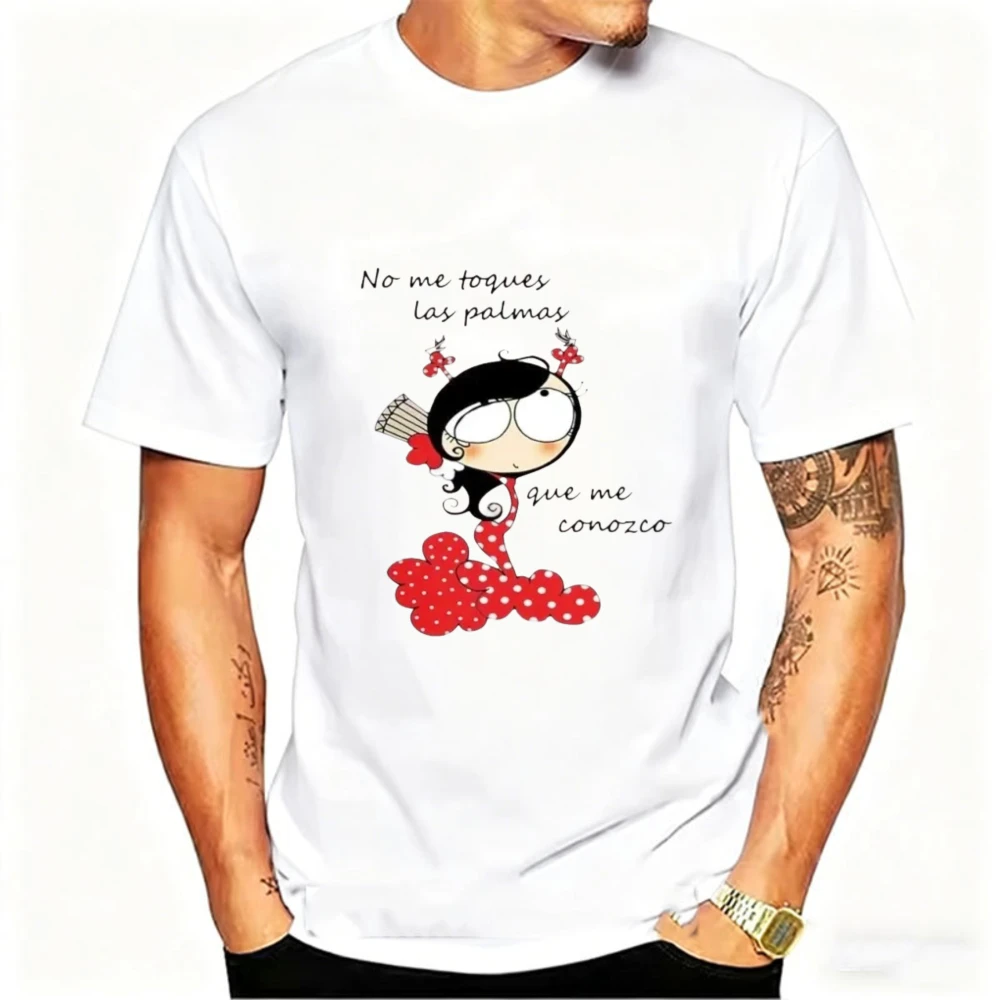 Men T-shirts Harajuku Tops Shirts Short Sleeve High Heel Print Flamengo Dance Tees Cartoon Graphic Female O-neck Cotton T-shirts