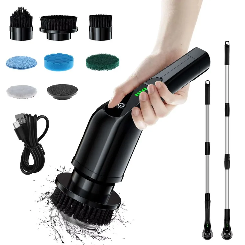 

ABS Cordless Long Handle 7 in 1 Electric Spin Scrubber 2500mAh Cleaning Brush For Room Shower Bathtub Glass Car