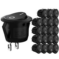 20pcs 10pcs Rocker Switch Black On Off 2 Pin Mini Round Toggle Switch 3A 250V 6A 125V 15MM Circle Switches for RV Car Truck Boat