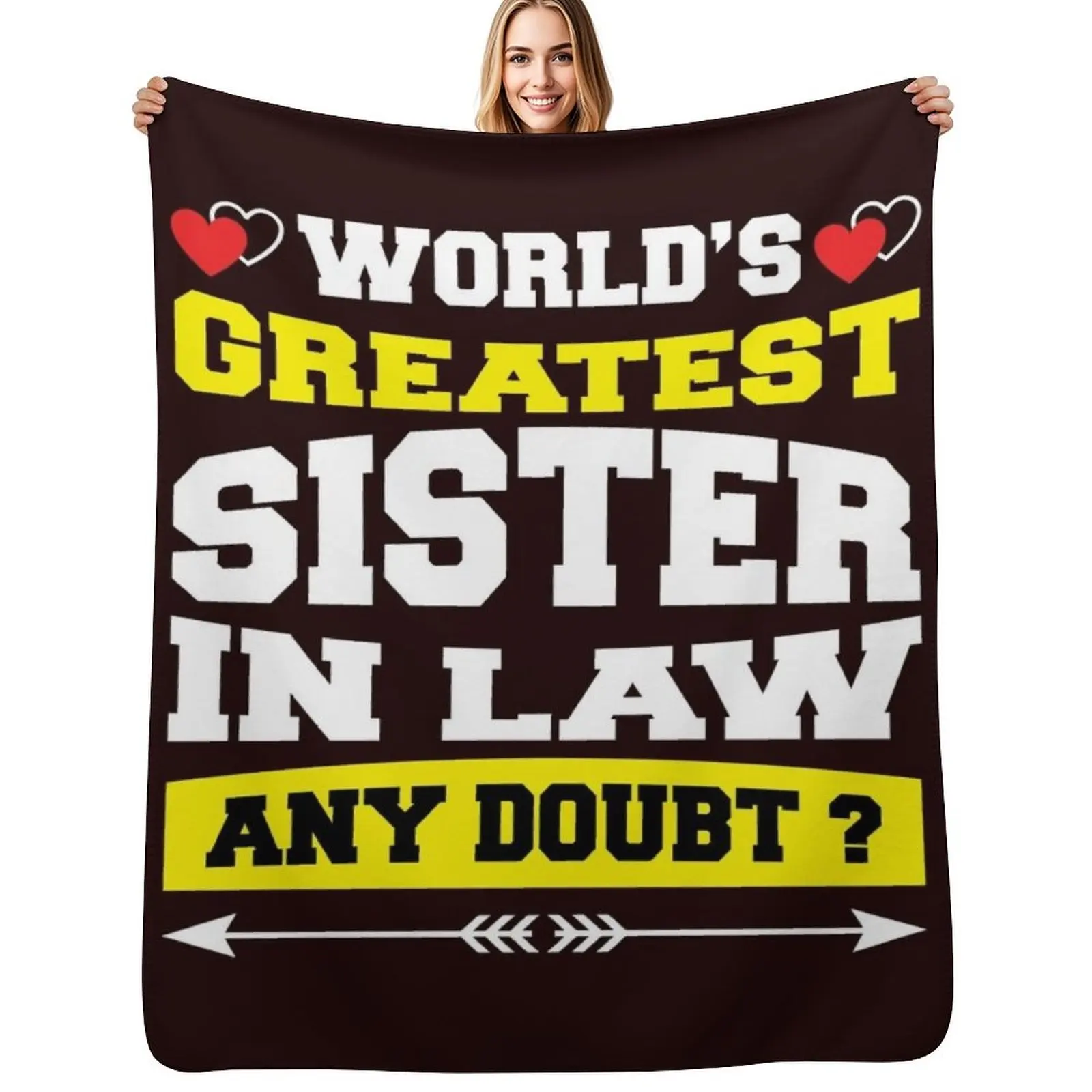 

World's Greatest Sister In Law Essential T-Shirt Throw Blanket Flannel Fleece Soft Warm Throw Blanket