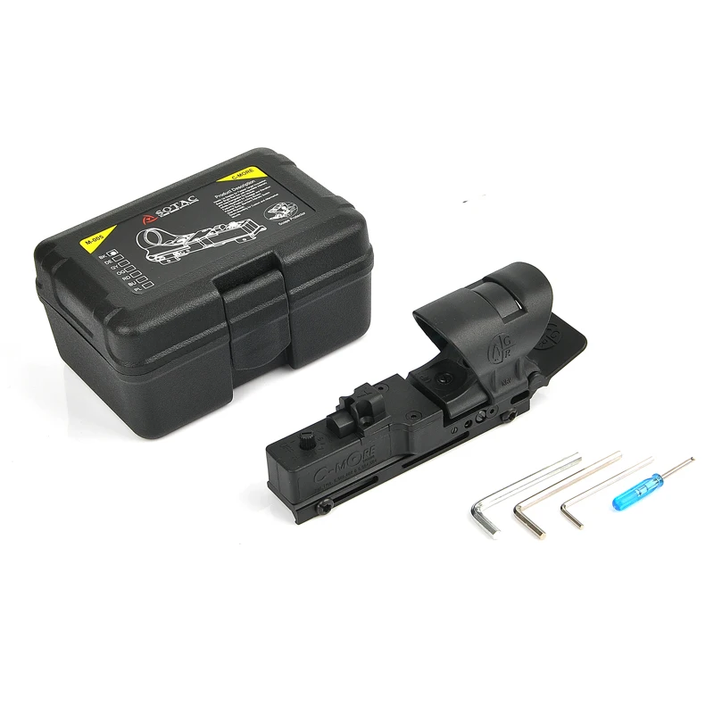 Bestsight C-MORE Red Dot Sight mit Klick-Schalter 2MOA Dot Sight Fit Picatinny Rail Taktisches Red Dot Sight 3
