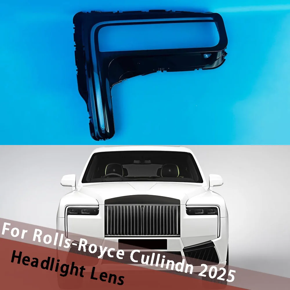 

For Rolls-Royce Cullindn 2025 Front Lamp Shade Headlight Mask Shell Transparent Cover Lens Housing Replace Original Lampshade