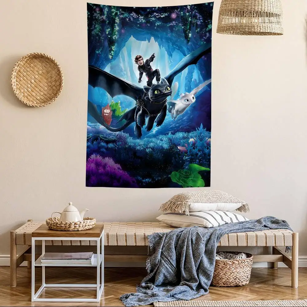 H-How To-Train Your D-Dragons DIY Wall Tapestry for Living Room Home Dorm Decor Wall Art Decor