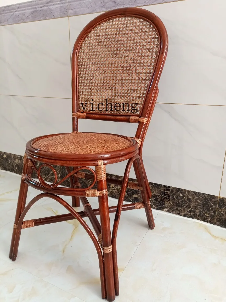 LSL Rattan Chair Restaurant Dining Home Single Hotel Dining Chair Restaurant Rattan Chair Woven Leisure Home Furniture