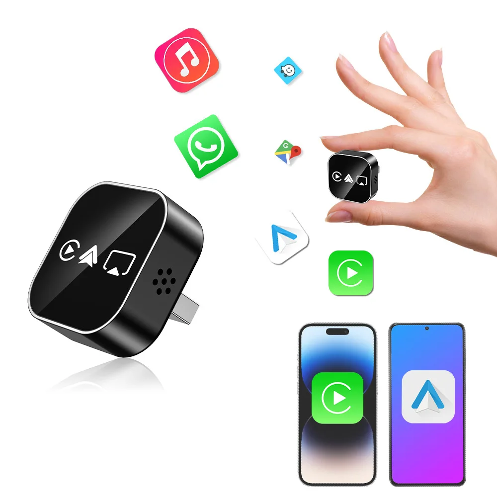 Adaptador Inalámbrico 4 en 1 para Carplay 2026, Conexión Android Auto, Airplay, Mirror Link, Plug and Play, Bluetooth para Apple y Android