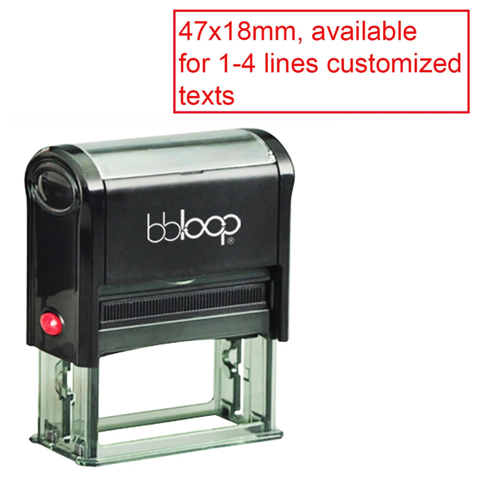 Bbloop Custom Rectangular Office 1-4 Lines Self-Inking Stamp