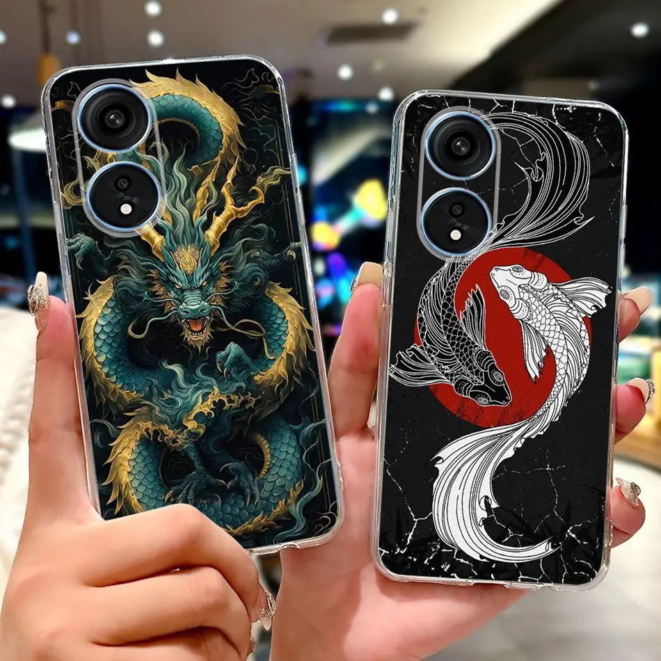 For Oppo Reno8 T Phone Case Reno 8T 5G 4G CPH2481 CPH2505 Elegant Floral Cat Soft Silicone Transparent TPU Lightweight Cases