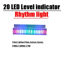 20 LED Music Indicator Melody Light Spectrum Display Audio Signal Rhythm Level Indicator METER DIY Power Amplifier Speaker