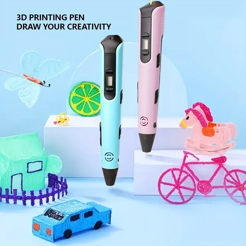 New 3D Printing Pen Children DIY Painting Toys Upgraded LCD Screen Creative Handmade Toys Niche Holiday Gift 9M PLA