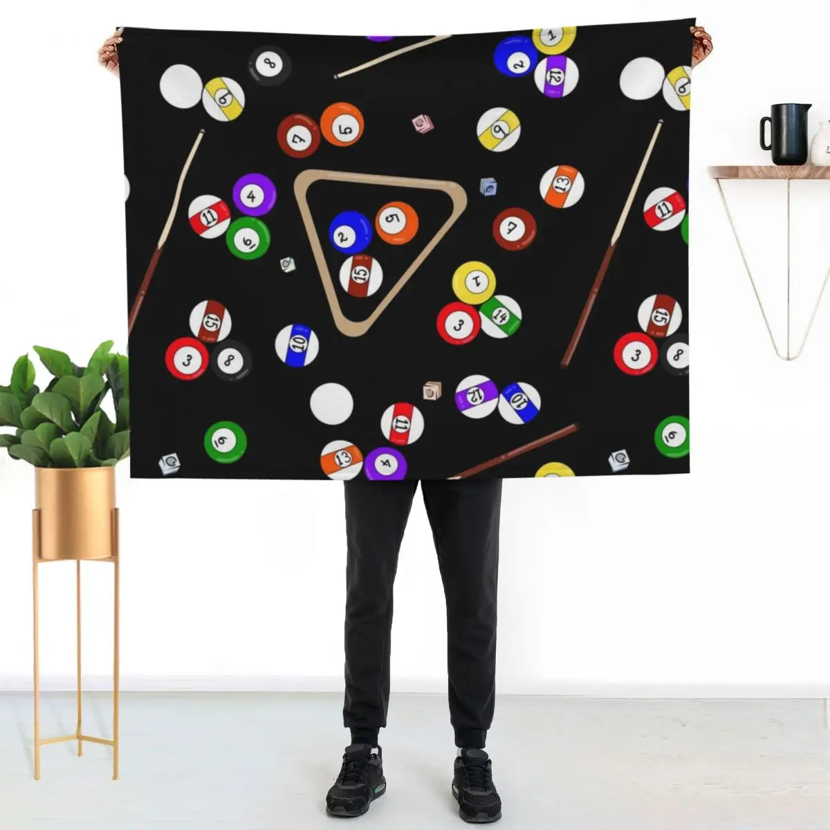 Billiards Throw Blanket couch cozy soft plush fuzzy picnic outdoor blanket