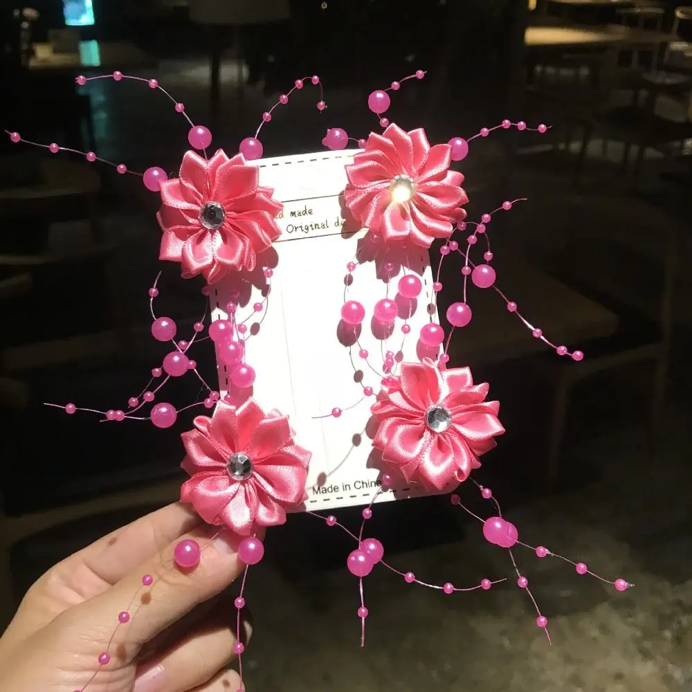 4PCS ใหม่ดอกไม้ลูกปัดเจ้าสาว Hairpin ประณีตหรูหราเจ้าสาว Headdress Handmade Fairy งานแต่งงาน Headwear อุปกรณ์เสริมผม