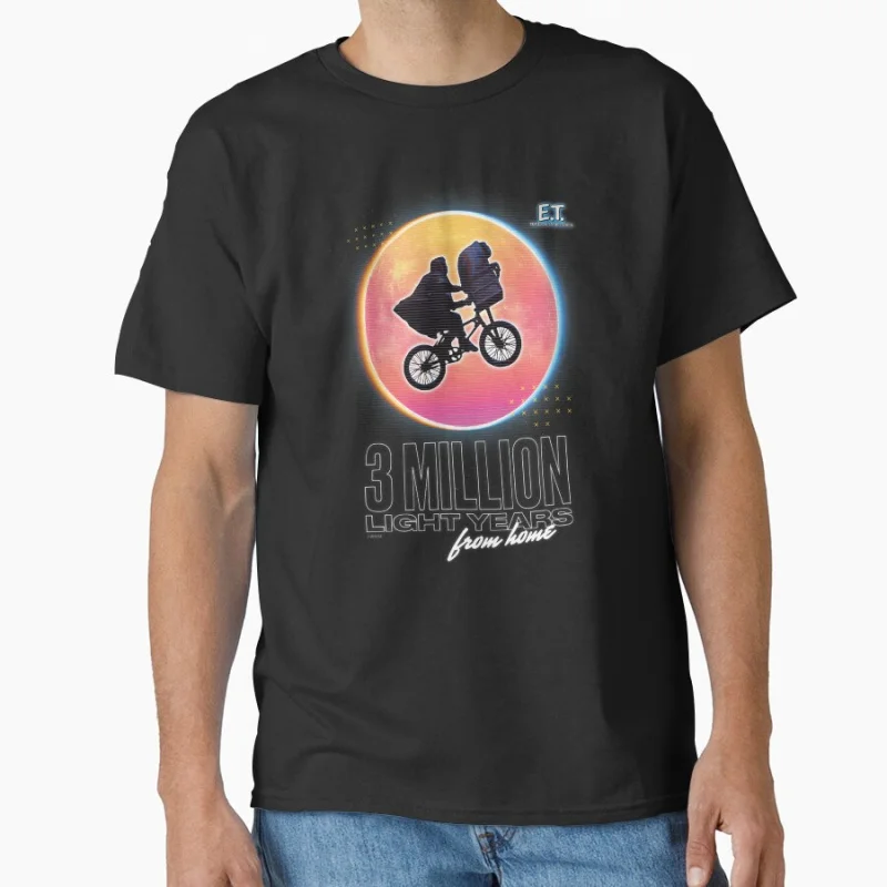

Character Cute 1028 E.T. The Extra Terrestrial Vintage Sic-Fi gift t shirt Retro Cartoon Alien Graphic clothes All size Tops