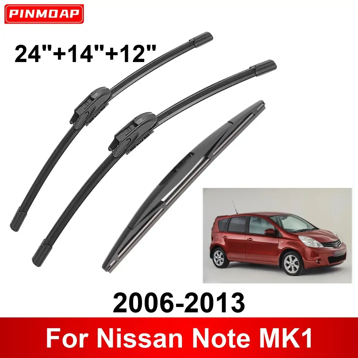 

1/2/3/4/6 шт. автомобильный дворник для Nissan Note MK1 2006-2013, передние и задние щетки стеклоочистителя, щетки, автоаксессуары 2008 2009 2010 2011 2012