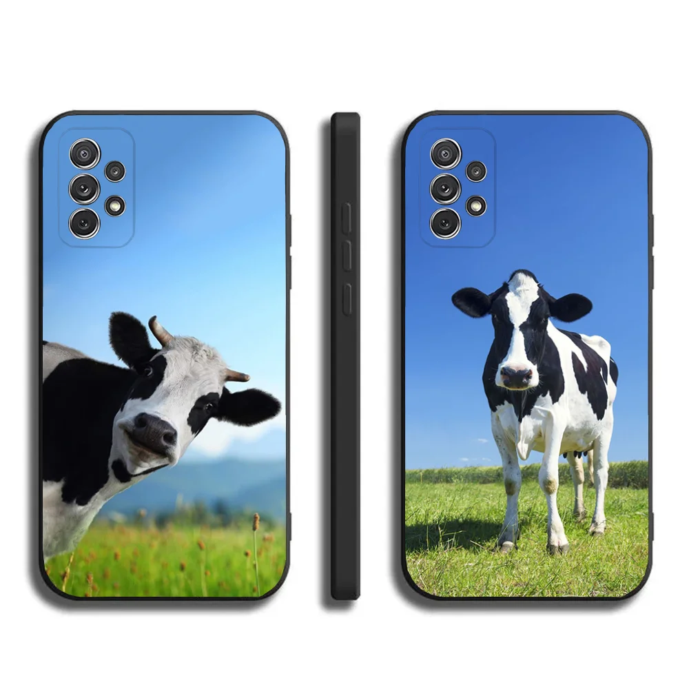 Dairy cow Animal Phone Case For Samsung Galaxy A20,A21s,A22,A31,A32,A52,A53,A72,73,A80,A91Soft Black Cover