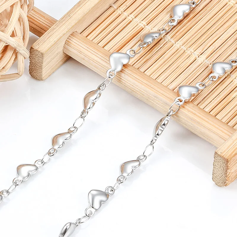 

1 метр подвески из нержавеющей стали цепочка в форме сердца ювелирные цепи для рукоделия ожерелье браслеты аксессуары для изготовления ювелирных изделий фурнитура