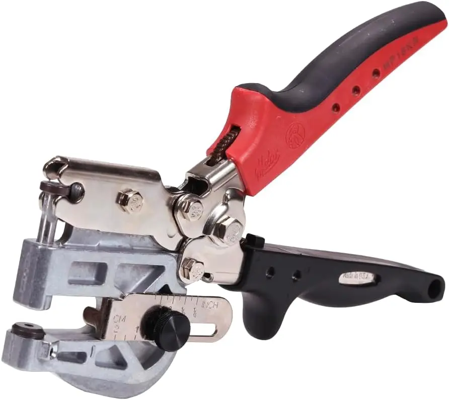 

Metal Hand Punch Kit with 1/8" & 3/16" Punches, Dies for Up to 22-Gauge Sheet Metal, Rivet Hole Punch