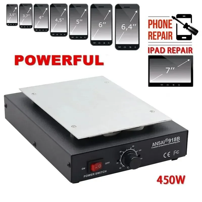 GOTOTOP Separatore LCD A Caldo 550W – Per Riparazione Schermi Smartphone, Riscaldamento Per Rimozione Display