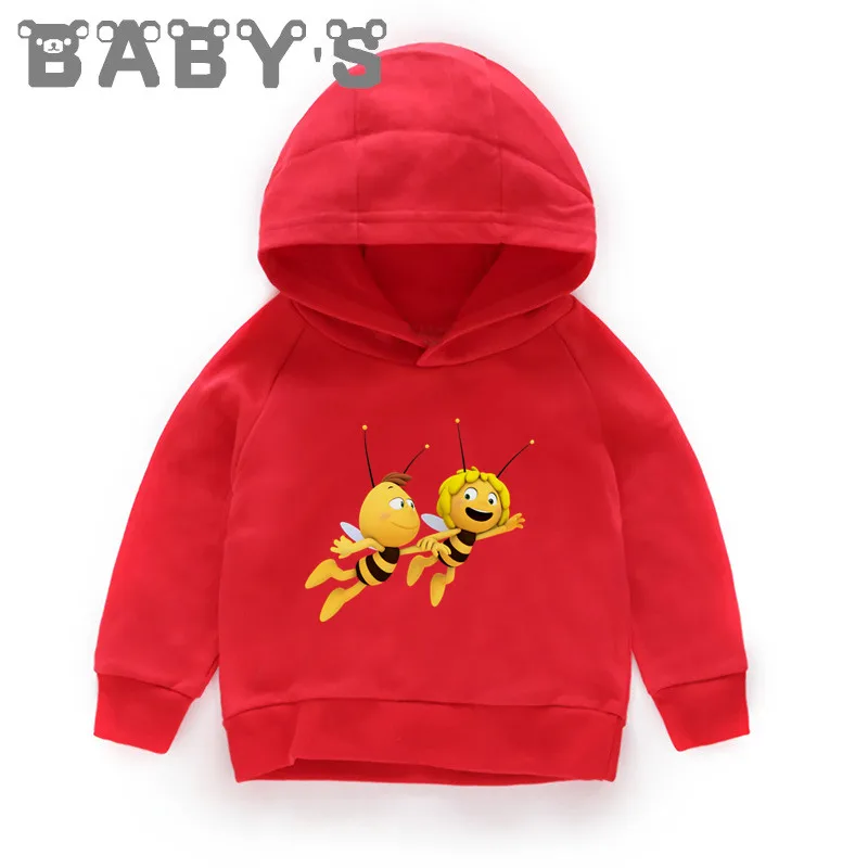 Little Bee Maya Cartoon Cute Kids Hoodies Boys Girls Funny Sweatshirts Casual Children Outwear Clothes Cotton Baby Tops,KMT5428