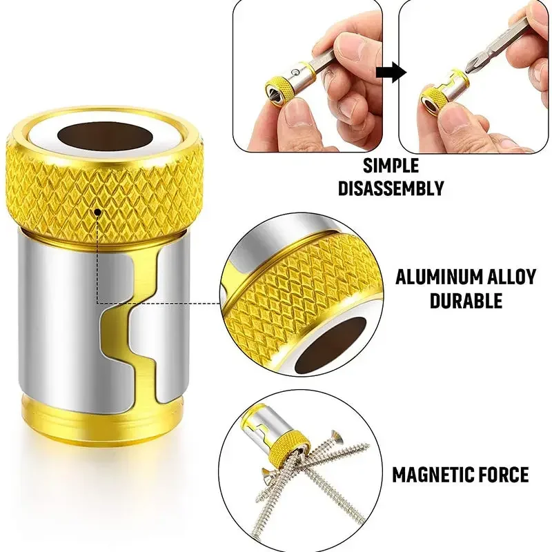 Metal Strong Magnetic Ring Magnetizer Screw Electric Phillips Screwdriver Bits Holder Universal Alloy Anti-corrosion Power Tools