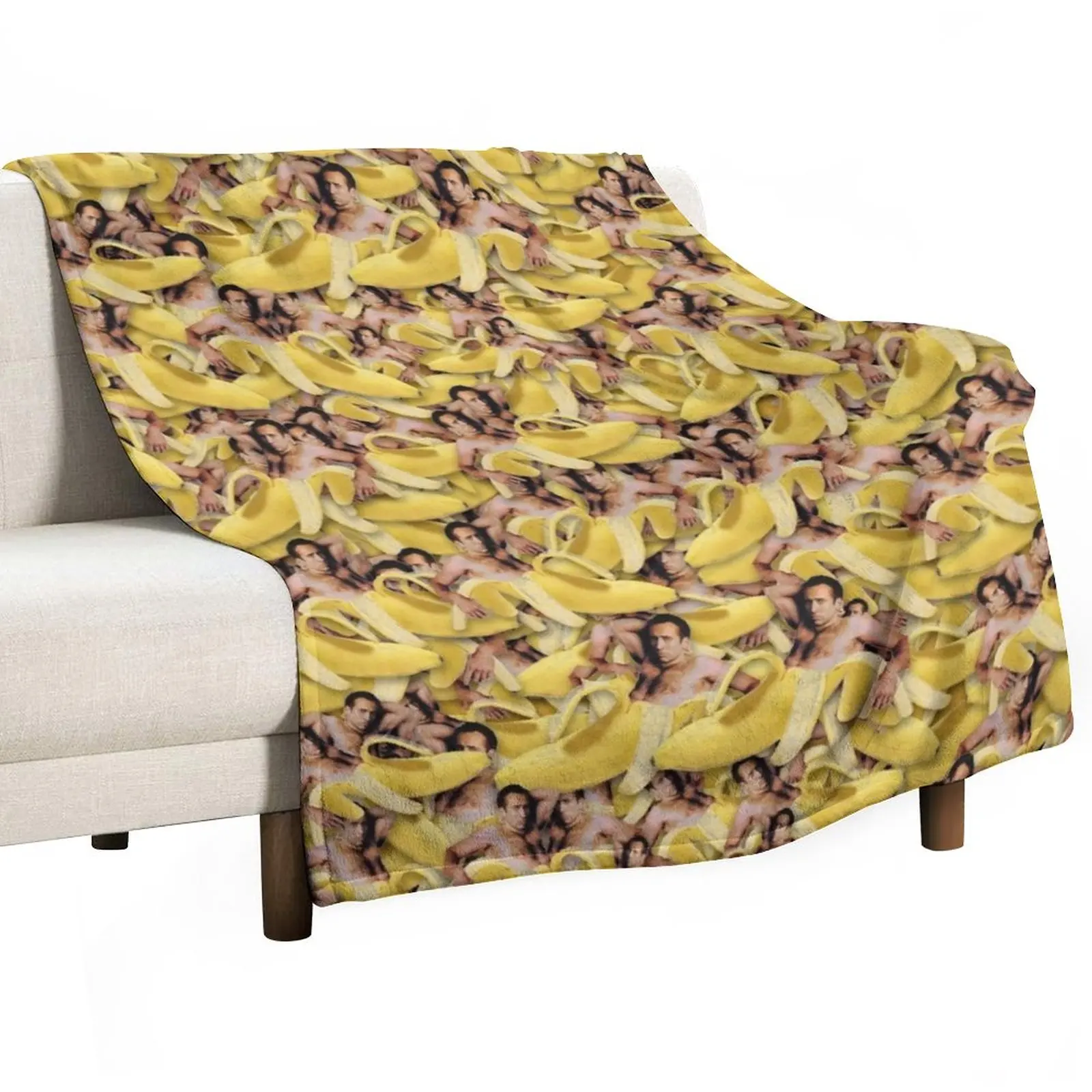 

Nicolas Cage Banana Pattern Throw Blanket Vintage Blanket Blankets Sofas Of Decoration Thin Blankets Retro Blankets