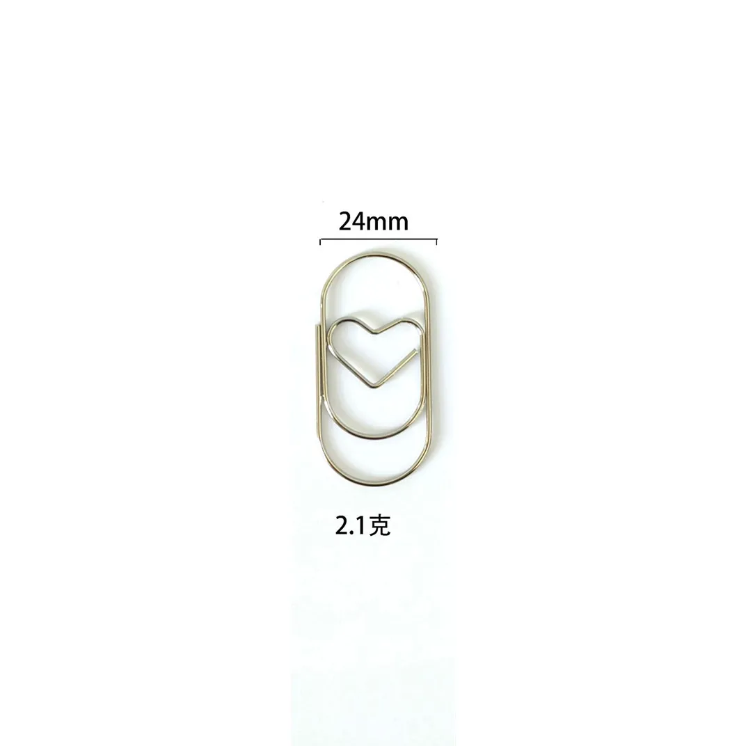 10Pcs Bookmark Heart Gold Rose Gold Color Clip Binder Clip Office Accessories Paper Clips Patchwork Clip Photo Memo Ticket Clips