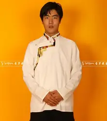 Chinese Tibetan Top Men Spring Shirt Tradition Cotton Ethnic Xizang Blouse