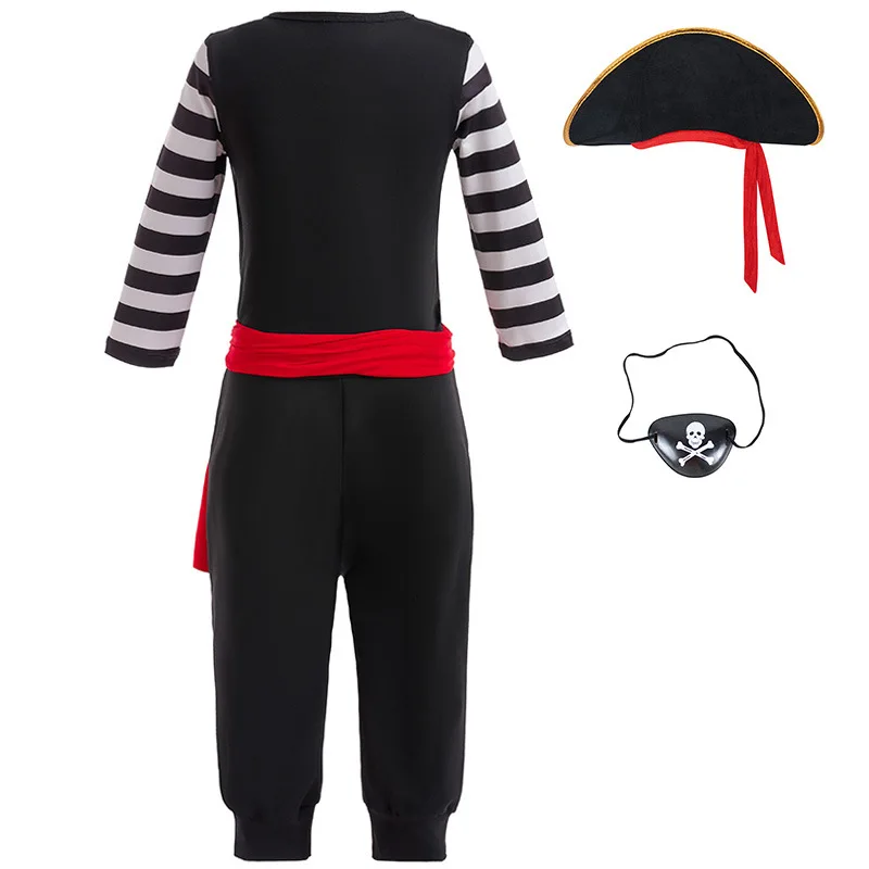 Baby Kids Carnival Easter Pirate Role Playing Clothing Toddler Boys Cosplay Costume Stripe Children Sport Tracksuit 2 to 6 Years