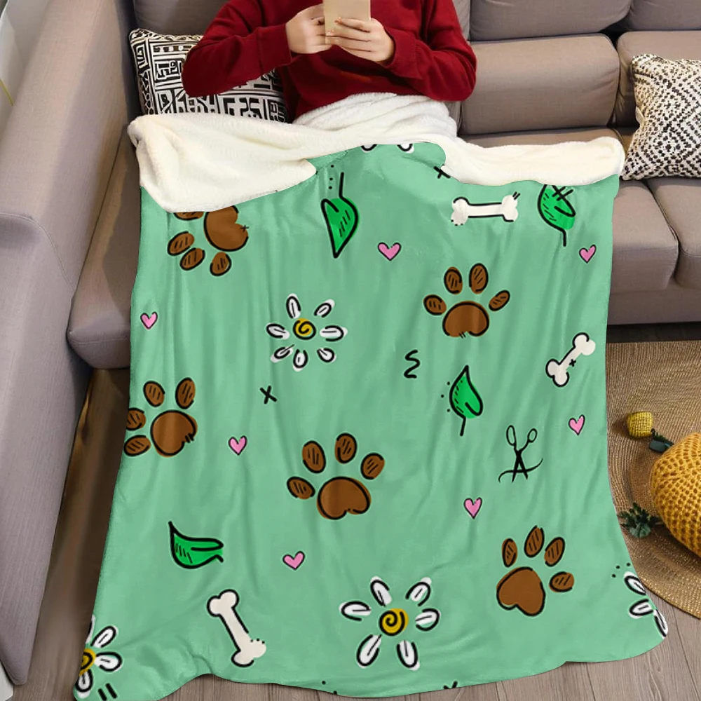 Creation of Adam Cat Paw Cute Flannel Fleece Throw Blanket Soft Plush Bed Couch Cover Perfect Gift for Women Girls Kids