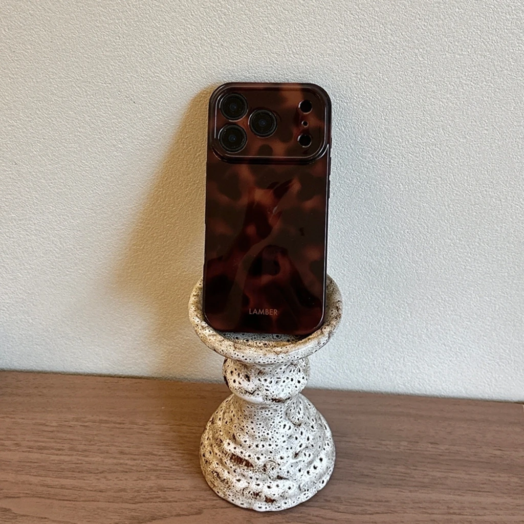 Retro stilvolle bernsteinfarbene Lamber-Muster glänzende Handyhülle für iPhone 17, 16, 15, 14, 13, 12, Pro Max Plus Air – Detail 13