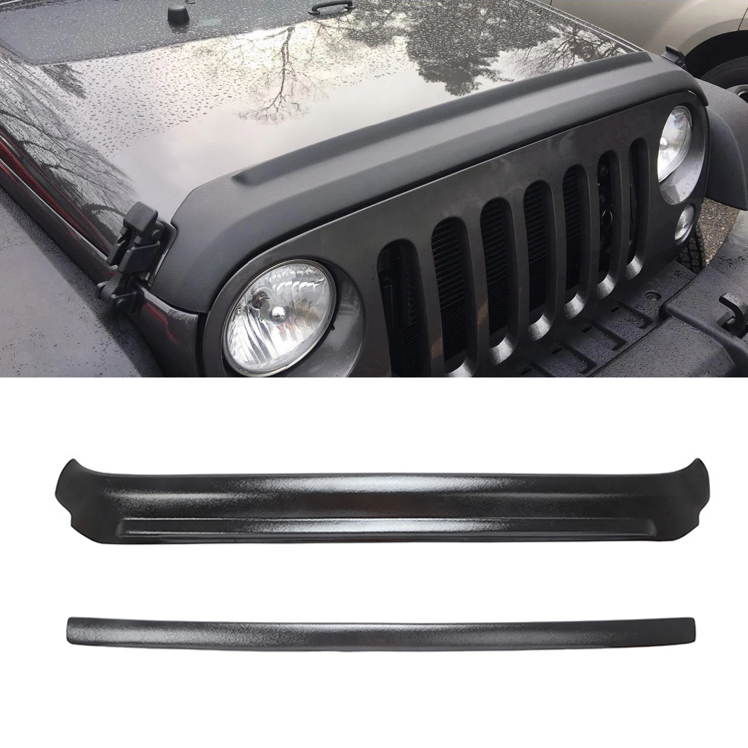 Car Hood Edge Protector Tailgate Guard Trail Armor Stone Anti-Scratch Deflector For Jeep Wrangler JK 2007-2017