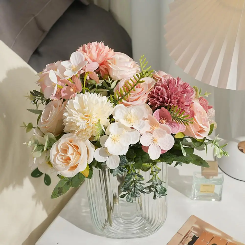 Easy-care Artificial Flower Bouquet Realistic Artificial Flower Bouquet Vibrant Artificial Flower Bouquet for Home Office Decor