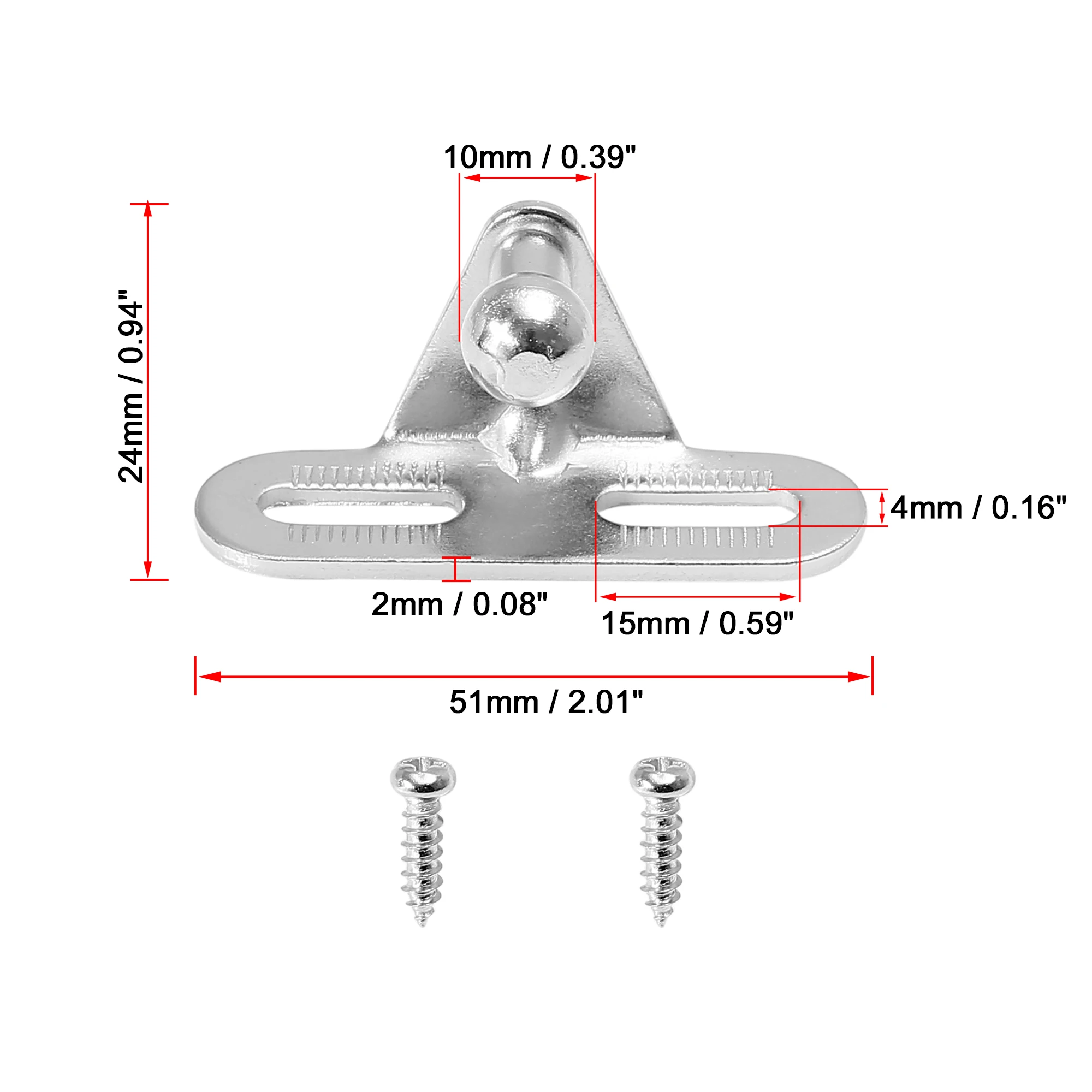 X Autohaux 4 Set 10mm Car Ball Studs Gas Shock Struts Mounting Brackets Connector for Gas Spring End Fitting Shocks 51x19x24mm